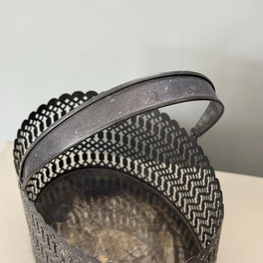 Vtg International Silver Co Handle Basket Ornate Home Decor Art Nouveau Rococo